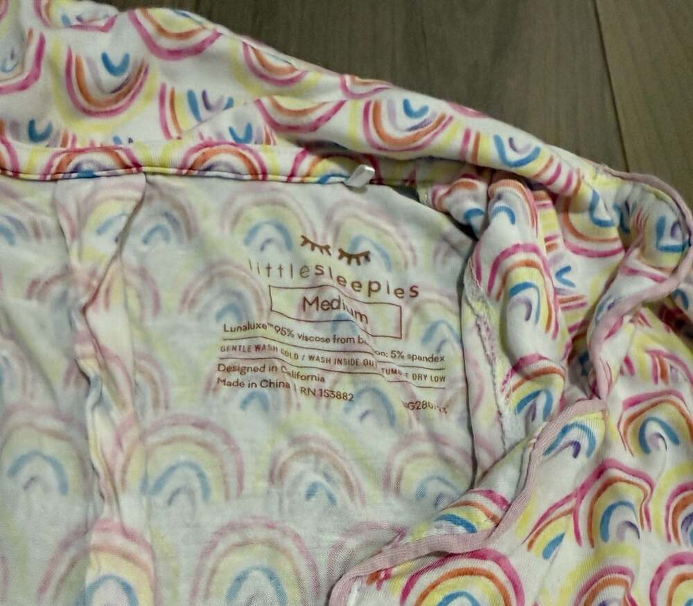 Little Sleepies Women's Rainbow Print Button-Down Sleep Shirt - Picture 3 of 4